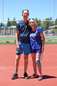 Jet-setters Jerry and Christel Donley have run masters meets around the country.