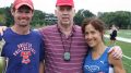 Peter Taylor posed with middle-distance greats Nick Berra and Lorraine Jasper after a 2013 meet.