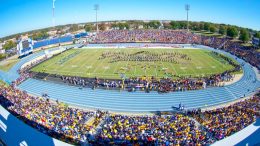 For some reason, the track stadium at North Carolina A&T is wasted on football.
