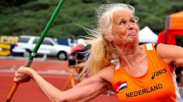 Annelies is an accomplished javelin thrower as well as high jumper, who proudly wears Dutch orange.