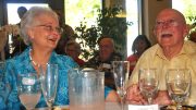 Linda and David Pain enjoyed his 90th birthday party in 2012 at the San Diego church where he'll be remembered on April 6.